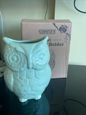 Mint Green Owl Ceramic Utensil Holder